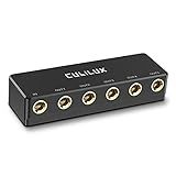 Cubilux Passive 6.35mm Headphones Splitter Box, 1/4” Stereo Multi Audio Distributor, Multiport Quarter Inch TRS TS Aux Splitter for Guitar Signal, Studio Recording, Live Performance, Monitors