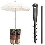 DEROFIT Heavy Duty Metal Umbrella Base, Portable, Adjustable, and Multi-Use for Patio, Beach, Garden, and Outdoor Activities