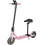 Electric Scooter, Folding E Scooter for Adults with Seat, 350W Motor, 8.5" Solid Tires, Cruise Control, 16MPH, 21Mile Range Portable Teens Commuter Escooter with APP, Dual Brake