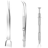 3 PCS Cake Decorating Tools Set, 4 Claws Pearl Grabber Claw Pen Piercing Ball Bead Holder Stainless Steel Cake Tweezer Alloy Sprinkles Tool Set for Cakes Cookie Cupcake Baking Decorating Supplies