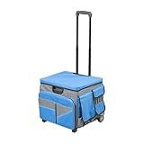 SVYP Mobile Utility Cart with Storage Organizer Bag, Rolling Cart, Blue/Grey