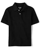 The Children's Place boys Short Sleeve Pique School Uniform Polo Shirt, Black, Medium US
