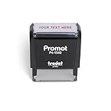 Promot Self Inking 1 Line Custom Stamp - Personalized Name Stamp for Office, Teacher, Address & Business Label Stamp - Choose Font, Ink Color, Pad, for Personal & Professional Use - Small