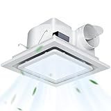 Gopper 12" Ultra Quiet Bathroom Fan w/LED Light, 1.0 Sone 141CFM 10x10 Mount