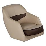 Lippert Rockport Series Pontoon Helm Seat, Marine-Grade Vinyl, High-Density Foam, Easy Installation, Fits Most Pontoons, Compatible with most Captain’s Seat Pedestals, Sand – 20221094133