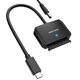 WAVLINK SATA to USB Type-C Hard Drive Cable, 5Gbps USB C to Sata Cable Support UASP, External Hard Drive SATAI/II/III Connector 2.5" SSD/HDD and 3.5" HDD up to 20TB, Power Adapter Included