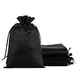 Tapleap Black Satin Cloth Gift Bags, 30Pcs 6x9 with Drawstring, For Wedding, Birthday, Halloween Party, or Bachelor Party Favors, Alcohol Bottle, Tarot Journal, Oracle Cards, Bridesmaids