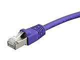 Monoprice Cat6A 5ft Purple Patch Cable Double Shielded (S/FTP) 26AWG 10G Pure Bare Copper Snagless RJ45 Fullboot Series Ethernet Cable
