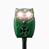 Solar-Powered Ultrasonic Animal Repellent with Motion Sensor, Waterproof Deer Repellent Device with Visual Indicator for Yard, Garden, and Plants, Effective to Repel Deer, Coyotes, Raccoons, and Cats