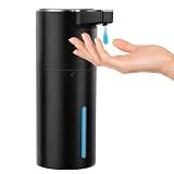 Automatic Soap Dispenser Liquid Touchless: 13.52oz/400ml Wall USB Rechargeable - 4-Level Adjustable Modern Electric Hand Soap Dispenser - Kitchen Bathroom Kids Family Black