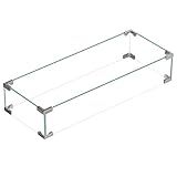 BALI OUTDOORS Gas Fire Pit Table Wind Guard Clear Tempered Glass Flame Shield for Rectangular Outdoor Fire Pit, 30.7 x 11.8 x 5.9 inches