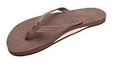 Rainbow Sandals Women's Single Layer Premier Leather Narrow Strap, Expresso, Ladies Small / 5.5-6.5 B(M) US