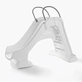 Step2 Vero Pool Slide, Outdoor/Indoor Waterproof Patio Furniture, Non-Slip Steps, Hose Attachment, Made of Durable Plastic, 4 Feet, White