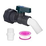 PVC Spigot Rain Barrel Faucet 3/4" PVC Bulkhead Fitting with Rain Barrel Valve＋3/4" Garden Hose Adapter Rain Barrel Spigot Kit with Bulkhead Fitting Adapter for Water Tanks
