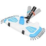 Enhanced Pool Vacuum Head with Direction-Control Swivel Handle, Stable-Maintain Spring, Vinyl Pool Vac with Wheels, Side Brush and Bottom Brush for Inground & Above Ground Pools