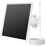 6W Solar Panel for Outdoor Security Camera with Micro USB & USB - C Port, Solar Panel Charger for Battery Camera，Fits Wyze/Reolink DC 5V Output, IP65/360° Adjustable, 9.8ft Cable, Fast Charging