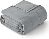 Topblan Weighted Blanket for Adults 12lbs, Soft Cooling Breathable Weighted Throw for Sleeping, Machine Washable Heavy Blanket with Glass Beads for Summer, Sofa Bed, 48"x72" Twin Size, Grey