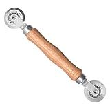 Screen Roller Tool - Rolling Tool for Installing Door & Window Screens & Repair - Spline Roller with Wood Handle & Steel Bearing Wheel - Professional Rolling Tool - Double Ended Hand Spline Roller