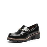 DREAM PAIRS Women's Chunky Loafers, Platform Comfortable Slip-On Dressy Business Casual Shoes,Size 8.5,Black-Pu,SDLS2410W