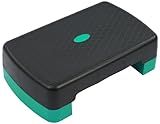 Fitvids 18" Workout Aerobic Stepper Step Platform with 2 Risers, Lightweight Portable Step Up Platform Trainer, Adjustable Height 3.2’’ 5.5’’ for Home Gym, Black and Green