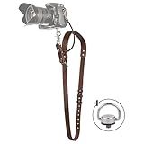 C Coiro Leather Camera Strap for One Camera - Professional Single Leather Harness Shoulder Strap Quick Release Gear DSLR/SLR, Camera Accessories for Photography, Brown