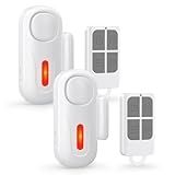 Door Alarms for Kids Safety, 120dB Wireless Window Security Sensor with 600ft Remote Range, Home Intruder Alert System with SOS Button, 2-Level Adjustable Volume for Pool, Dementia, Apartment, 2 Pack