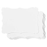 50 Pack Blank Kraft Cards Cardstock Thick Paper Brown Greeting Cards for DIY Gift Card Menus, Baby Shower and Wedding Invitations (White, 5x7IN)