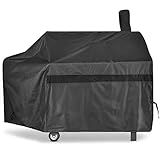 iCOVER Offset Smoker Cover 60 inch Charcoal Pellet Grill Covers Heavy Duty Waterproof 600D BBQ Smokers Protection for Brinkmann for Char-Broil for Weber, Nexgrill, New Braunfels for Oklahoma Joe's