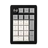 EPOMAKER EK21 VIA Gasket Number Pad with 1000mAh Battery, BT 5.0/2.4GHz/Wired Hot-Swap Numpad with Aluminum Alloy knob, Programmable for Win/Mac/Gaming (Black Silver, Zebra Switch)
