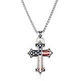 Montana Silversmiths Western Lifestyle Made in the USA Men's Cross Necklace (God & Country American Made)