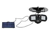 Techko SSL-307 Solar Security Light Motion Sensor LED Flood Light Waterproof IP65 Detachable Solar Panel Auto Dusk to Dawn Outdoor Security Lighting for Home & Garden Black Twin Spotlight, 1 Unit