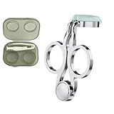 LELETEIL Upgraded Contact Lens Applicator and Remover Tool [2-Pack], Hygienic Silver Plated Lens Helper with Ins Style Transparent Travel Case, Easy to Use for Soft Contacts, Sensitive Eyes