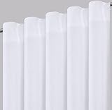 Homebia Designs Cotton Duck White Curtain 96 Inches Long 2 Panel Set - Back Tab Top Curtain for Farmhouse, Living Room, Bedroom, Shower, Home, Kitchen, Door, Window - 50 Inch Width & 96 Inch Length