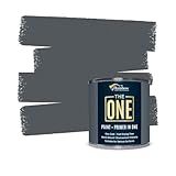 THE ONE All-in-One Paint & Primer: Durable Furniture, Cabinet, Front Door, Wall, Bathroom, Kitchen - Fast Drying Interior & Exterior Craft Paint (Dark Grey, Gloss, 8.5oz)