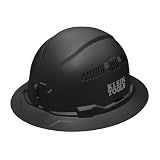 Klein Tools 60961 Hard Hat, Vented, Full Brim Style, Padded, Black