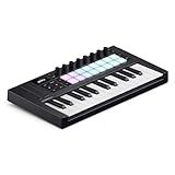 Novation Launchkey Mini 25 MK4 — Portable 25 Mini-Key, USB, MIDI Keyboard Controller with DAW Integration. Chord Mode, Scale Mode, Drum Pads, and Arpeggiator. Includes Music Creation Software Bundle