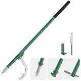 HOTYELL Steel Cant Hook Logging Tool, Log Peavey and Pickaroon, One Tool with Three Functions, Used as Log Roller, Log Lifter and Hookaroon for for Dragging and Stacking Logs (60'')