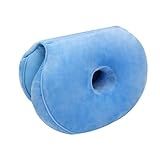 Obumi Dual Comfort Cushion Lift HIPS Up Seat Pad Cushion-Folding Pillow for Pressure Relief-Posture Correction (Sky Blue)