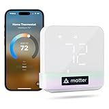 meross Smart Thermostat for Home, WiFi Thermostat Works with Matter, Alexa, Apple Home, Google Assistant, App & Voice Control, 7x24h Scheduling, Energy Saving, C-Wire Required