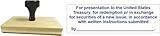 RESTRICTIVE Endorsement Stamp. Wooden Rubber Stamp. Used for Endorsement of Securities, Bonds and More. Meets US Treasury Requirements. Blue pad Included. Note: There is NO Border ON The Stamp