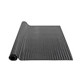 VEVOR Diamond-Plate Rubber Flooring Roll, 3 mm x 4 ft x 6 ft Garage Floor Mat, SBR Rubber Garage Flooring Roll, Easy to Clean, Diamond Plate Rubber Mat for Under Cars, Garage Industry Gym, Black
