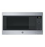 GE Countertop Microwave Oven, 1,150-watt Capacity, 1.6 Cubic Ft., 8 Auto Setting Cooking Settings, Child-Lock Technology, Kitchen Essentials for the Countertop, Dorm Room or Apartment, Stainless Steel