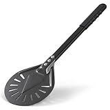 Pizza Turning Peel - Pizza Turner - Restaurant-Grade Aluminum Perforated Pizza Peel Lightweight Metal Outdoor Pizza Oven Accessories