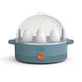 bella Electric Egg Cooker, 7 Eggs Capacity Tray, Single Stack, for Poached, Scrambled, Hard, Medium & Soft Boiled Eggs, Omelets and Steamed Dumplings, Auto Shutoff, 360 Watt, Surf