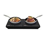 Nuwave Double Cooktop Induction Countertop Burner, Portable, 900 & 1800W, 100°F to 575°F, Large 8” Heating Coil, 50 Pre-Programmed Settings, Shatter-Proof Ceramic Glass, Built-In Safety Auto Shut Off
