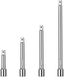 1/4" Socket Extension Set - 4PCS Drive Socket Quarter Inch Extension Bar Set 2" / 50mm, 3" / 75mm, 4" / 100mm, 6" / 150mm CR-V Durable Material