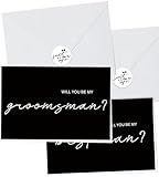 12 Pack Groomsmen Proposal Cards , Joyfulmap Wedding Party Proposal Card with White Envelope, 10 Will You Be My Groomsman Cards and 2 Will You Be My Best Man Cards, Groomsmen Proposal Gift for Wedding Supplies