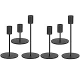 Anndason Set of 6 Black Candlestick Holders - Decorative for Home Decor, Wedding, Dining, Party, Anniversary