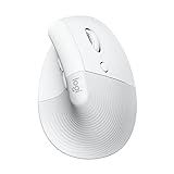 Logitech Lift Vertical Ergonomic Mouse, Wireless, Bluetooth or Logi Bolt USB Receiver, Quiet clicks, 6 Buttons, Compatible with Windows/macOS/iPadOS, Laptop, PC - Off White