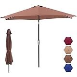 NEWBULIG 7.5FT Patio Umbrella, Outdoor Table Umbrellas with Push Button Tilt and Crank, 6 Sturdy Ribs, Waterproof, UV Protection and Fade Resistant, for Pool, Garden, Market, Backyard